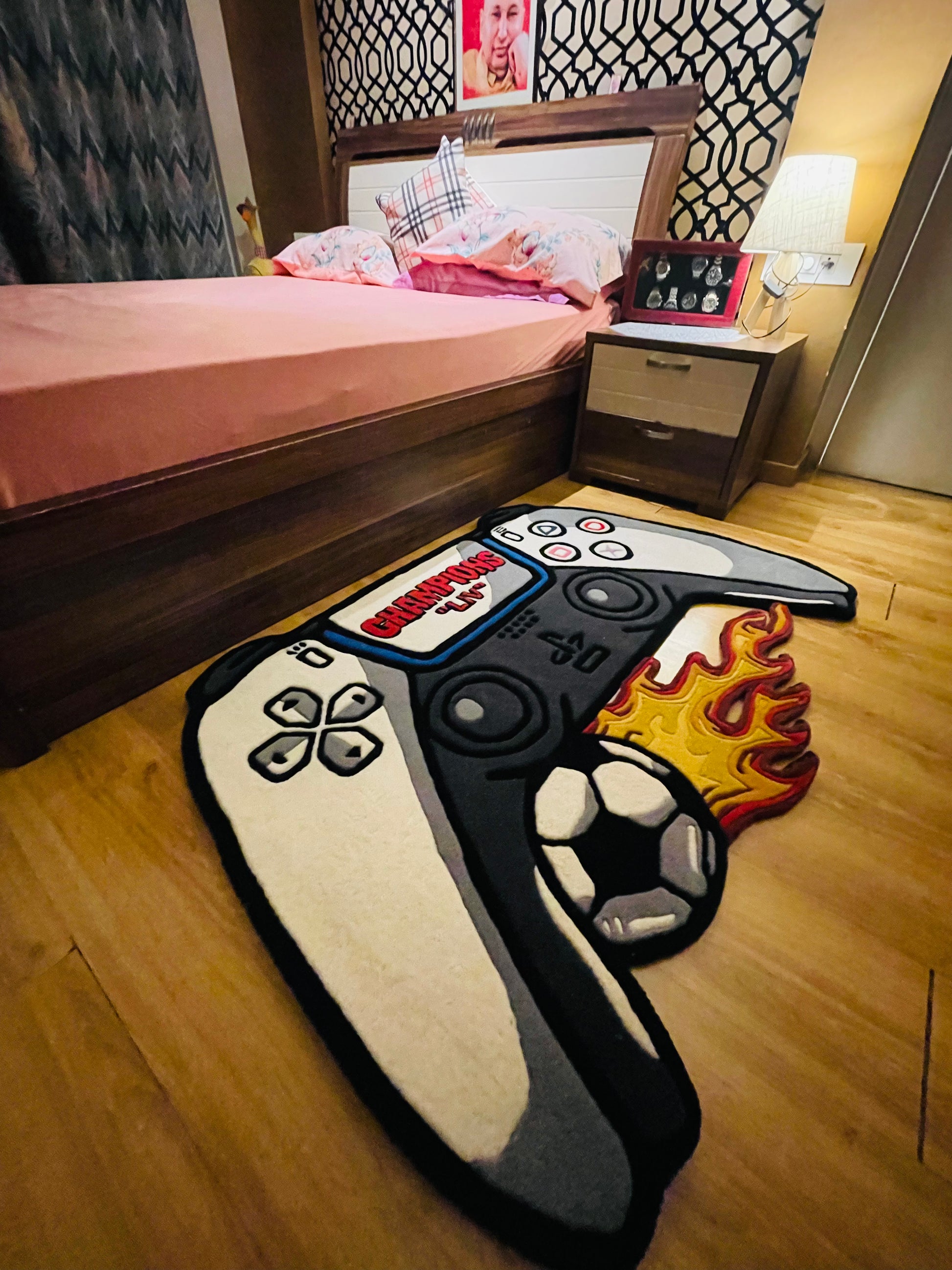 Remote Hand-tufted Custom Rug | Football Rug by LetsRug.in – LETSRUG.IN